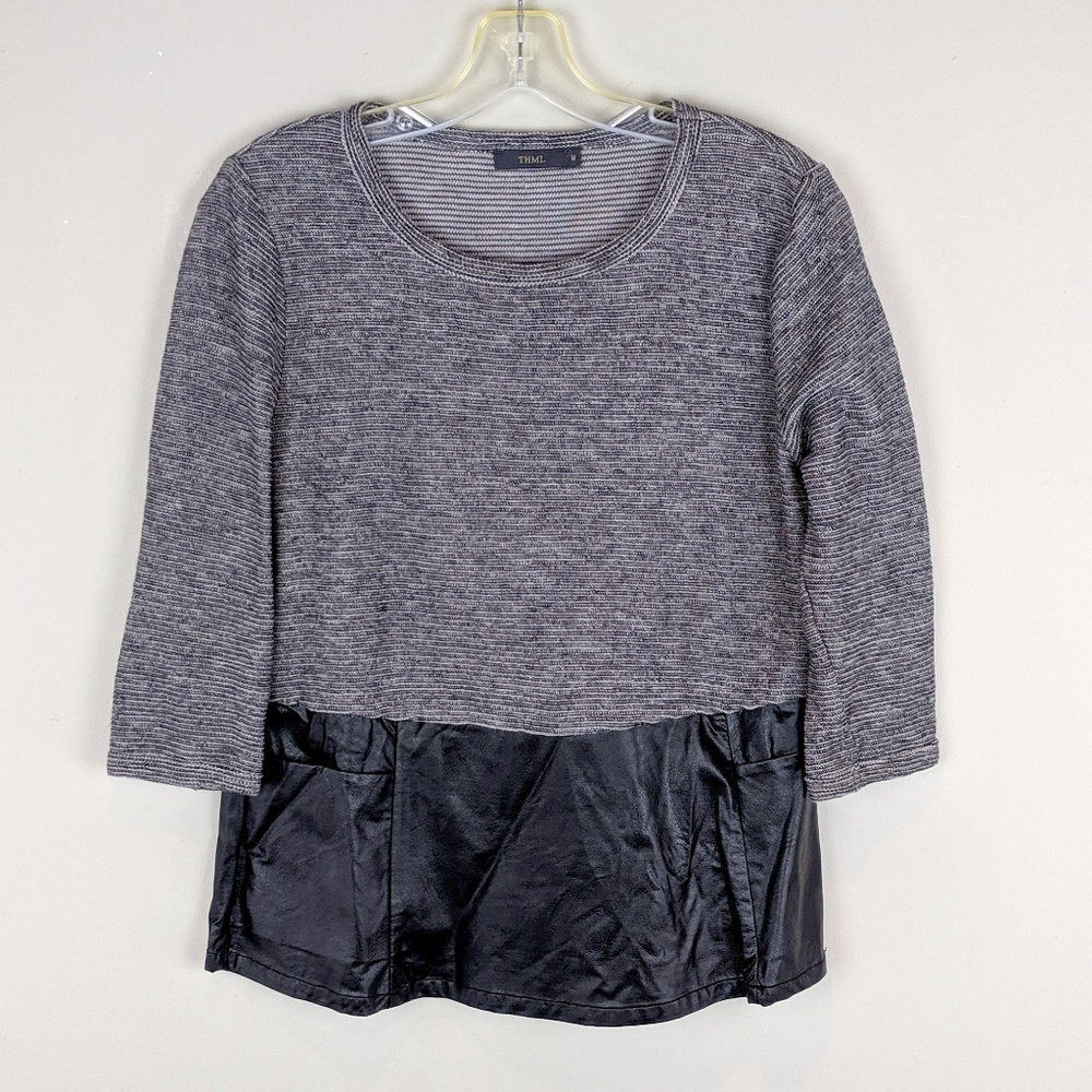 Anthropologie | THML Striped Leather Top - H5